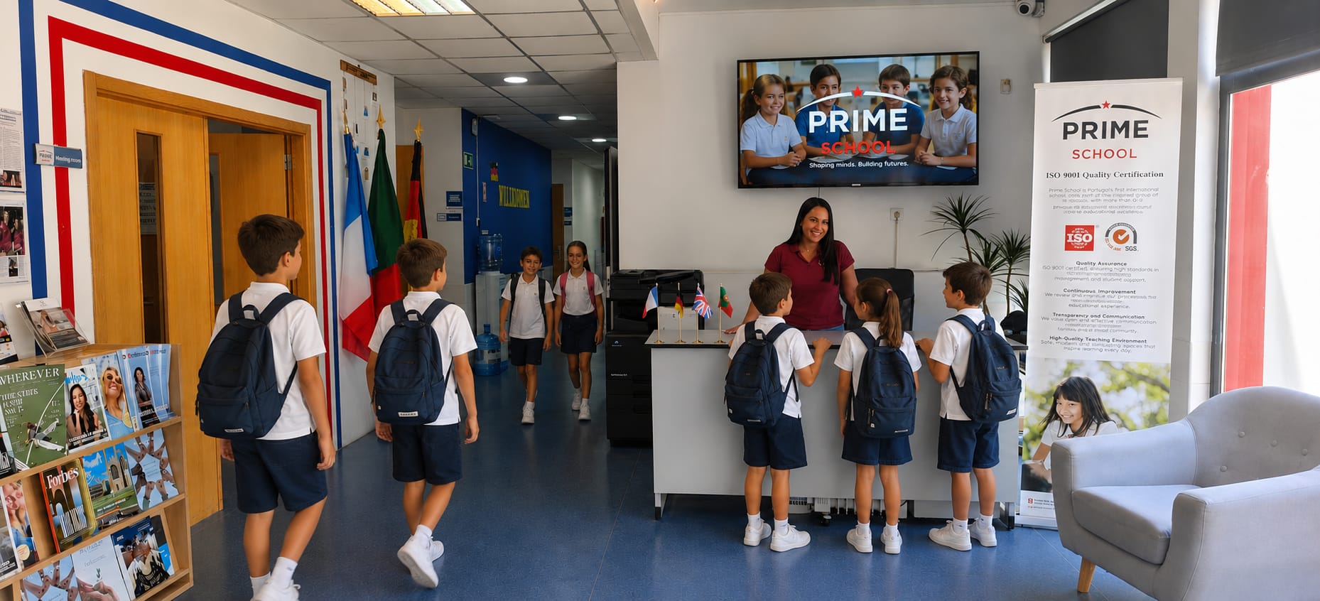 Pupils at the reception of Prime School Sintra
